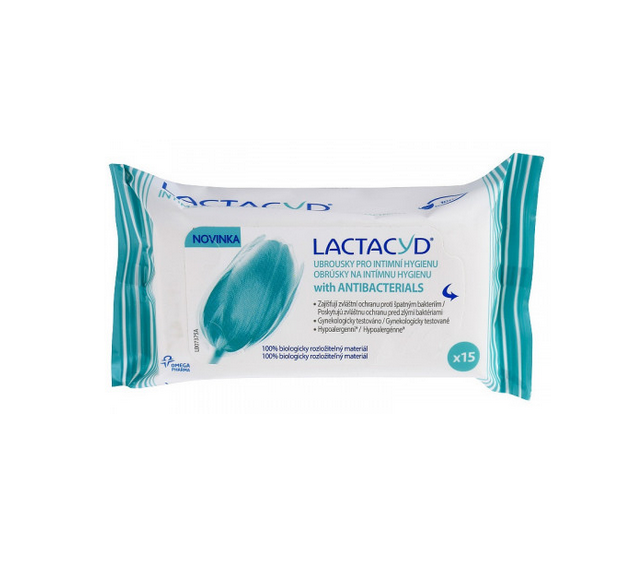 Lactacyd Wipes antibakeriális hatóanyagokkal 15 lap
